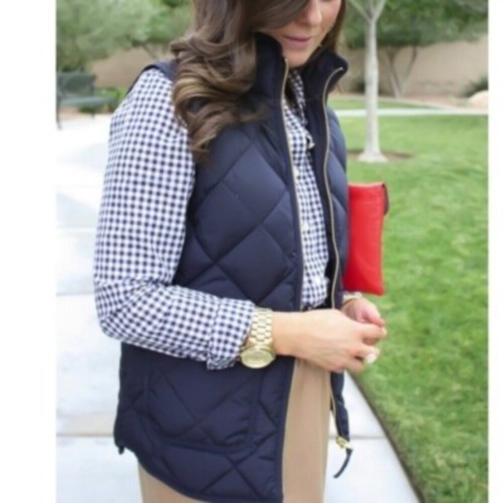 J. Crew Dark‎ Blue Down Filled Puffer Vest